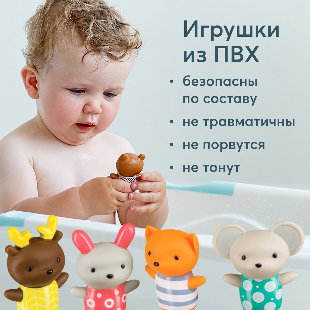 Набор игрушек для ванной Happy Baby Little friends - фото №5