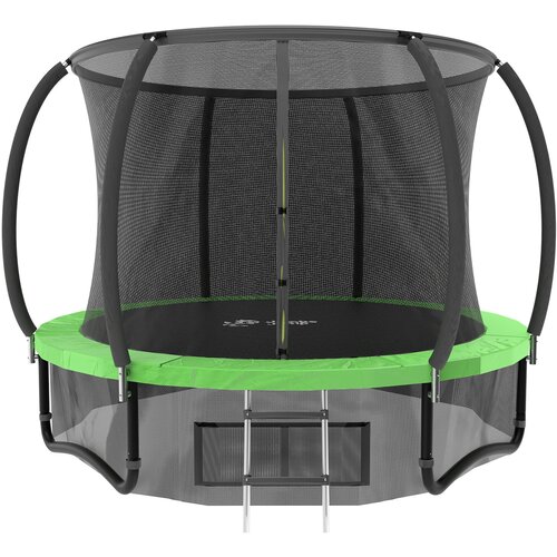 фото Батут каркасный с защитной сеткой jumbojump для детей и взрослых, диаметр 305 см, зеленый