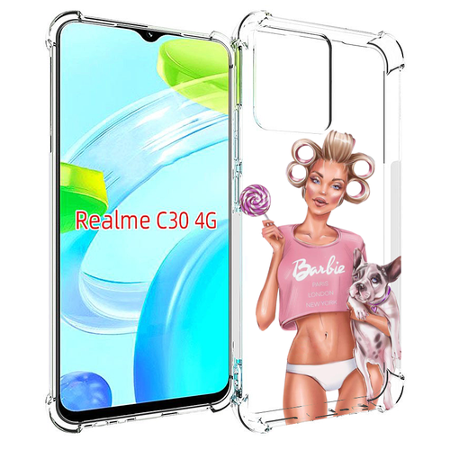 Чехол MyPads Барби-с-собачкой женский для Realme C30 4G / Narzo 50i Prime задняя-панель-накладка-бампер чехол mypads барби с собачкой женский для realme c30 4g narzo 50i prime задняя панель накладка бампер