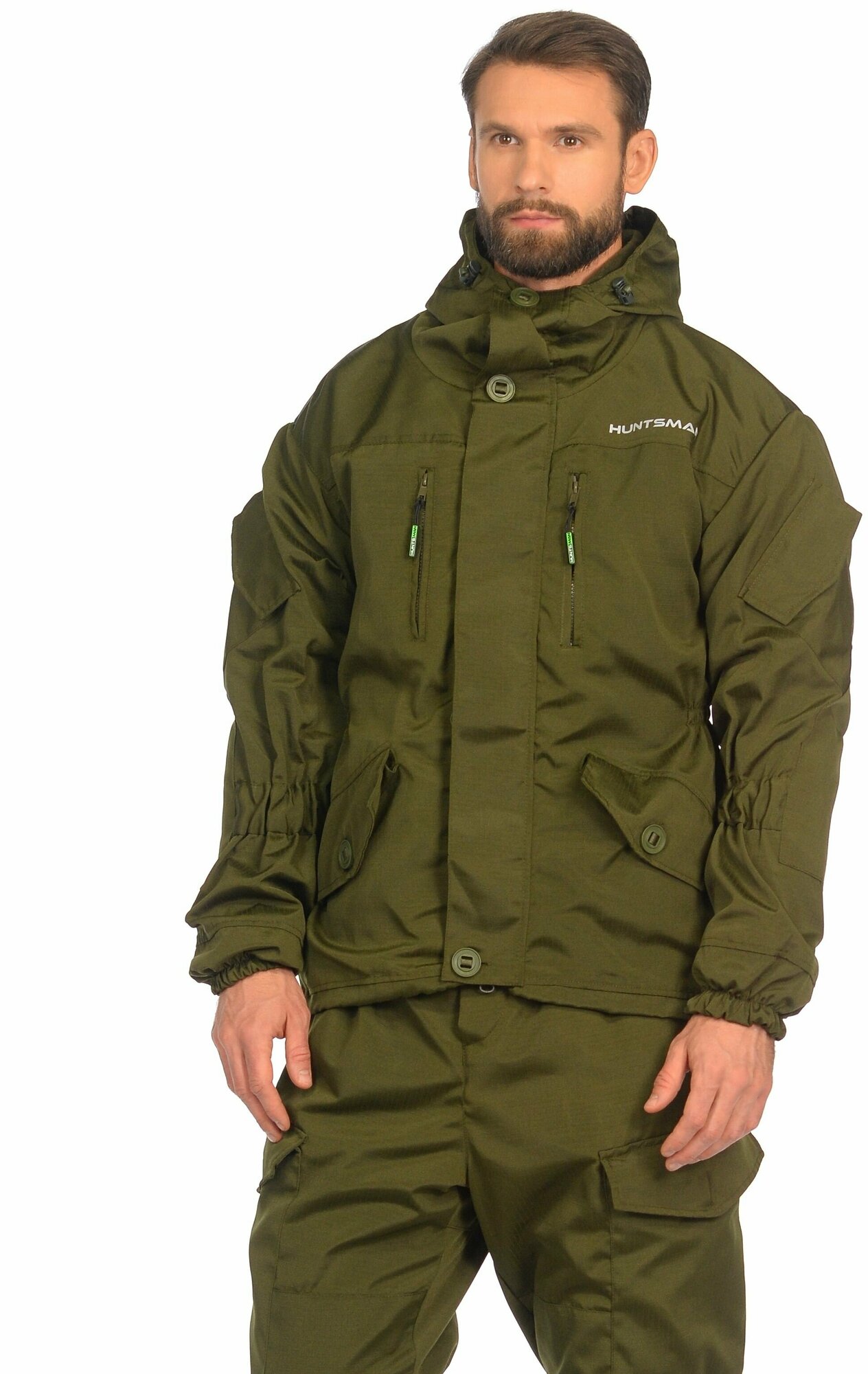 Костюм мужской для рыбалки и охоты демисезонный подклад флис Huntsman Горка-5 до -5С ткань Смесовая Рип-Стоп — фото 1
