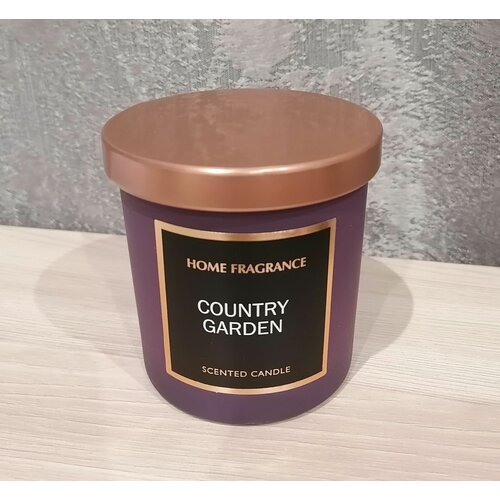 Ароматическая свеча с крышкой Home Fragrance для дома и интерьера, фиолетовая, 