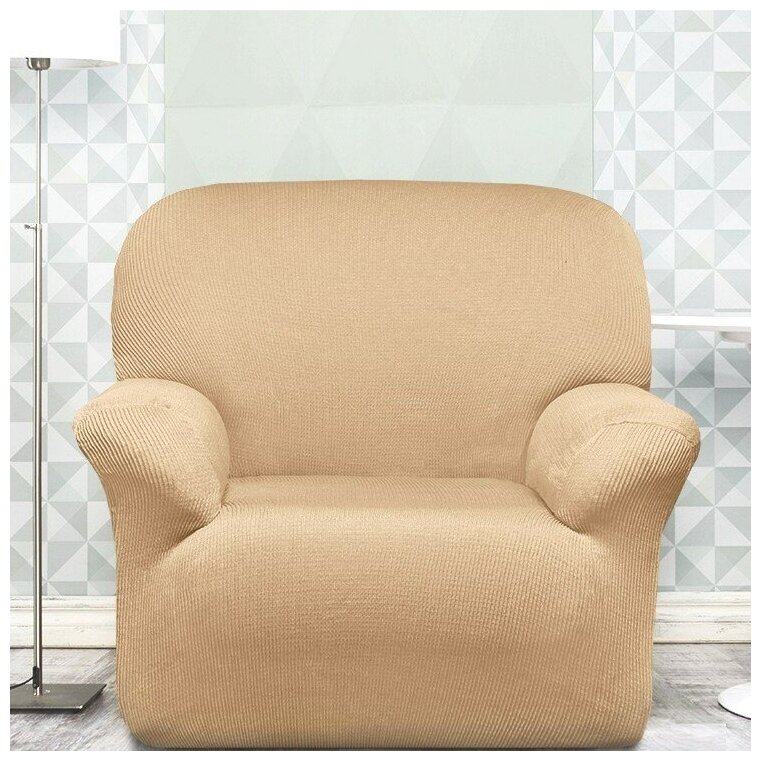 Рустика БЕЖ Чехол на кресло от 70 до 110 см