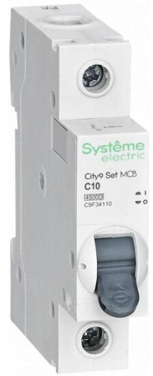 Автоматический выключатель Systeme Electric (schneider Electric) 1п C 10А 4.5кА City9 Set, 230В, C9F34110