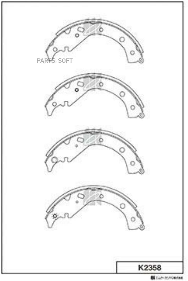 Колодки тормозные барабанные для TOYOTA Corolla Probox Allion 01- K2358