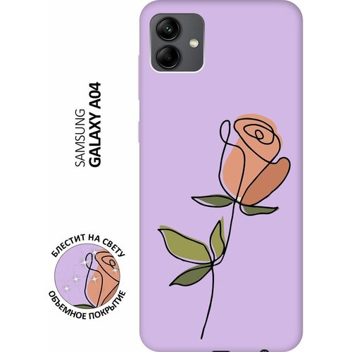 Силиконовый чехол на Samsung Galaxy A04, Самсунг А04 Silky Touch Premium с принтом Rose сиреневый силиконовый чехол на samsung galaxy a04 самсунг а04 silky touch premium с принтом go sleep сиреневый