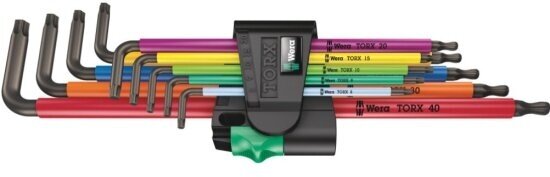 Набор ключей WERA WE-024480 967/9 SXL/SPKXL TORX® XL Multicolour 1 Набор Г-образных ключей, 9 пр. - фотография № 3