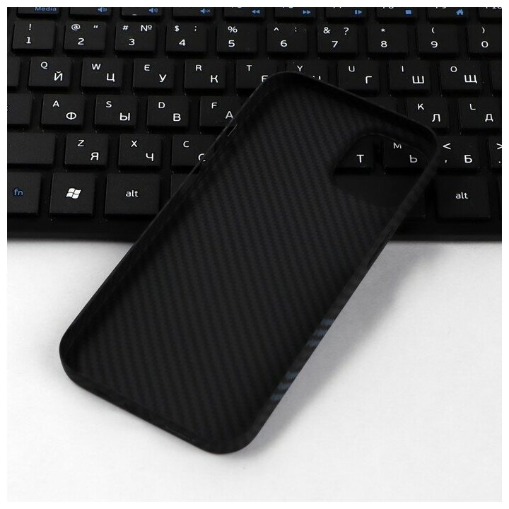 Чехол Hoco для телефона iPhone 14, кевларовая текстура, чёрно-серый