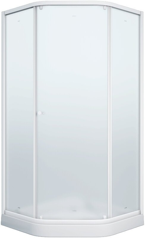 фото Душевой уголок Parly 90x90 ZEР911FR профиль Белый стекло матовое