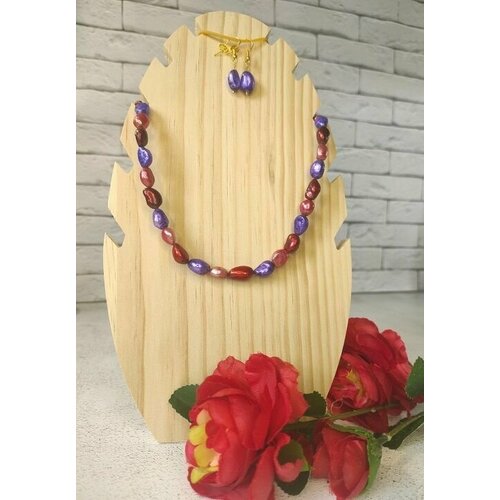 Комплект бижутерии AVALA: серьги, колье, бижутерный сплав, жемчуг пресноводный культивированный, мультиколор