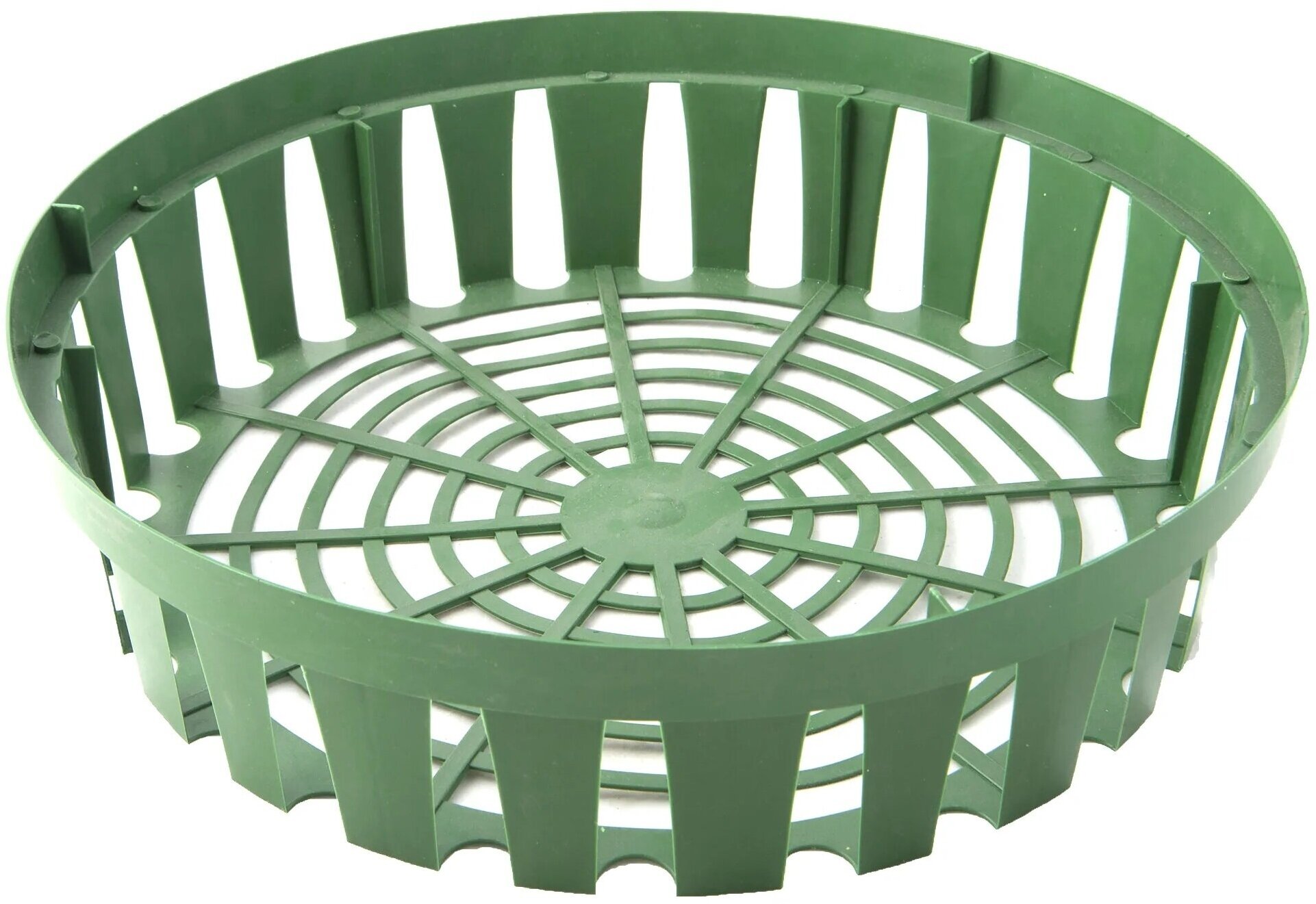 Корзина для луковичных пластиковая круглая зеленая d 30