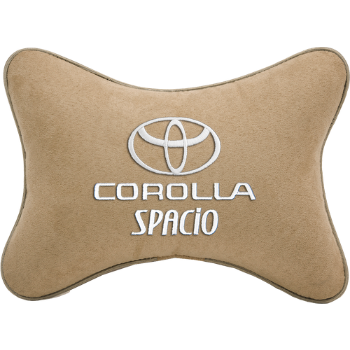Подушка на подголовник алькантара Beige с логотипом автомобиля TOYOTA Corolla Spacio