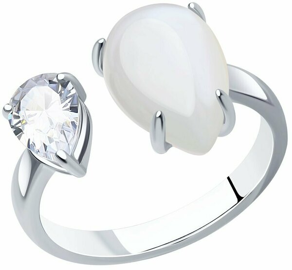 Кольцо Diamant online серебро, 925 проба, лунный камень, фианит