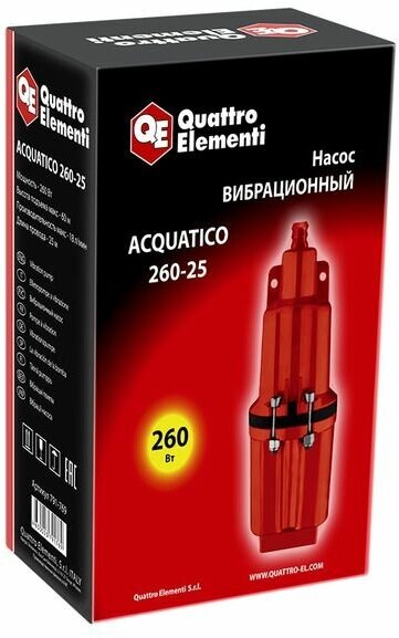 Вибрационный насос Acquatico 260-25, 791-769 QUATTRO ELEMENTI - фотография № 3