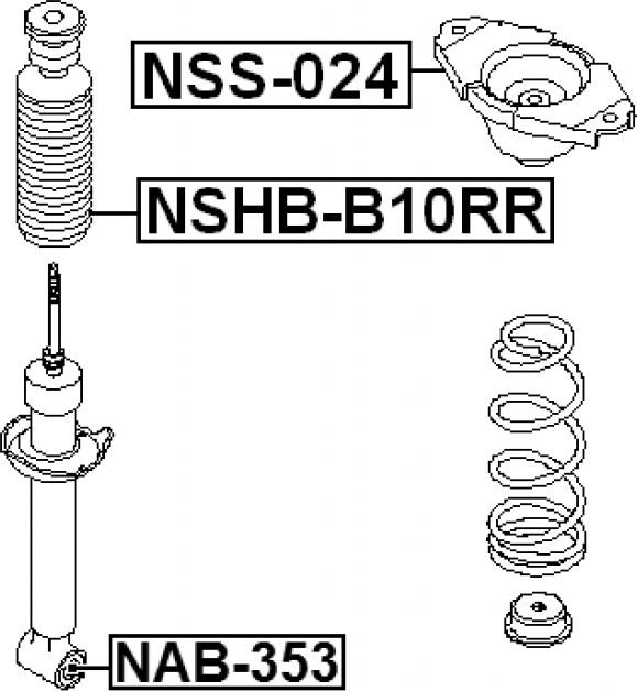 Опора заднего амортизатора Febest NSS-024