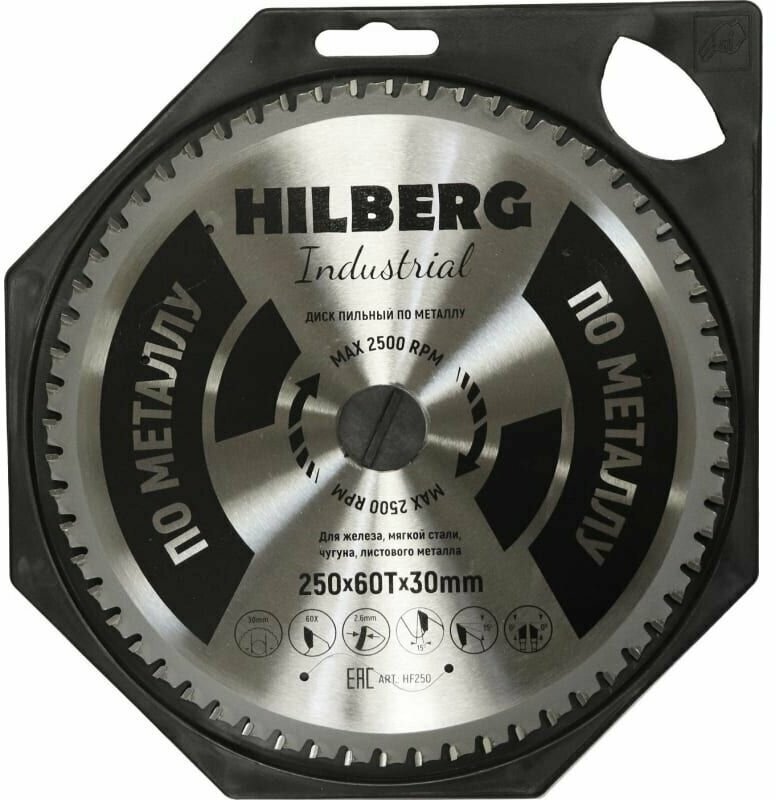 Пильный диск по металлу HILBERG 250*60T*30мм HF250