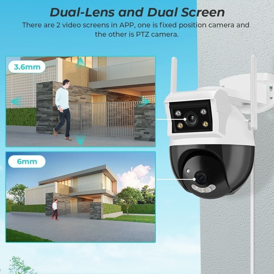 Уличная двойная видеокамера с WIFI, двойная камера видеонаблюдения, камера безопасности