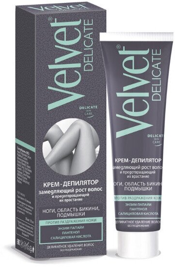 Velvet Delicate крем-депилятор замедляющий рост волос и предотвращающий их врастание 100 мл 1 шт