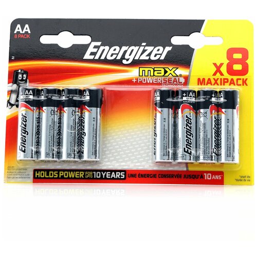Батарейка AA LR6 ENERGIZER MAX 8 шт батарейки energizer max e91 aa 1 5v 4 шт