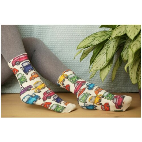 фото Носки шерстянки, размер 35/38, красный, оранжевый, желтый, синий