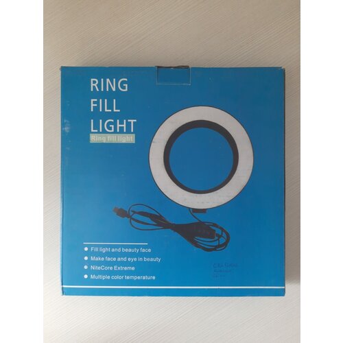 Лампа кольцевая Ring Fill Light с пультом на проводе, диаметр 26см, в коробке 