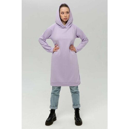 Платье-толстовка Магазин Толстовок, вечернее, полуприлегающее, до колена, размер L-44-46-Woman-(Женский), фиолетовый