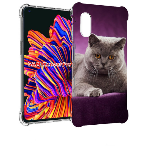 Чехол MyPads кошка британская короткая для Samsung Galaxy Xcover Pro 1 задняя-панель-накладка-бампер