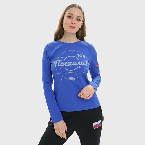 фото Лонгслив роскосмос, размер 48, синий