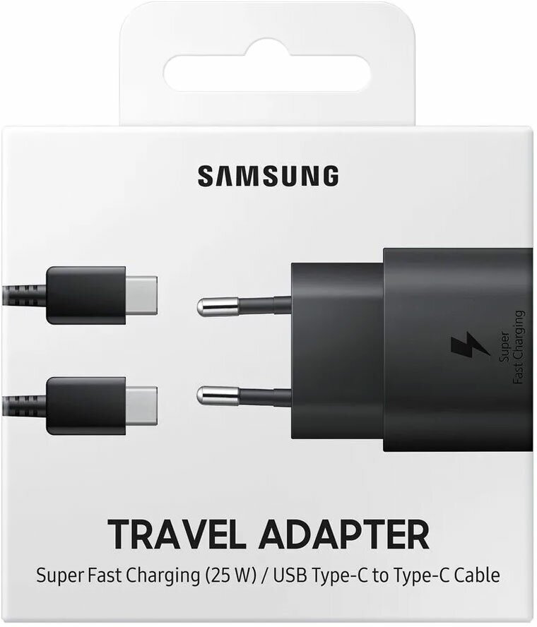 Сетевое зарядное устройство Samsung EP-TA800 + кабель USB Type-C, 25 Вт, черный - фотография № 6