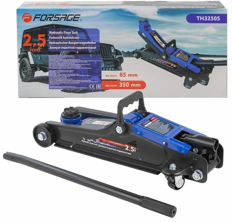 фото Forsage "F-TA820012 Домкрат подкатной гидравлический 2т с усиленным корпусом 27948
