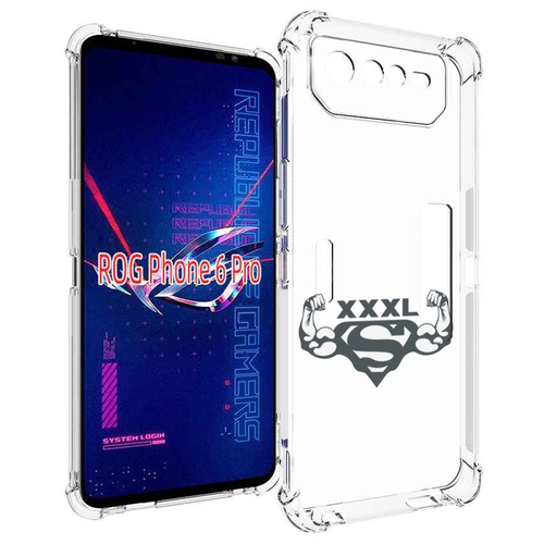 Чехол MyPads бодибилдинг супермен для Asus ROG Phone 6 Pro задняя-панель-накладка-бампер