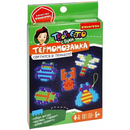 Набор для творчества BONDIBON. Термомозаика неоновая. Светится в темноте! ВВ5470 набор для творчества bondibon термомозаика неоновая светится в темноте арт вв3957