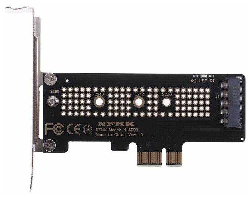 Переходник для жесткого диска SSD M2-PCI-E X1/ Контроллер PCIE M2 NVMe SSD NGFF на X1/ контроллер M2 PCI Express 30 2230-2280 Адаптер PCI-E M2