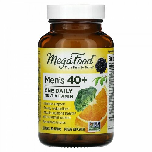 MegaFood, Men&#x27; s 40+ One Daily Multivitamin, 60 Tablets