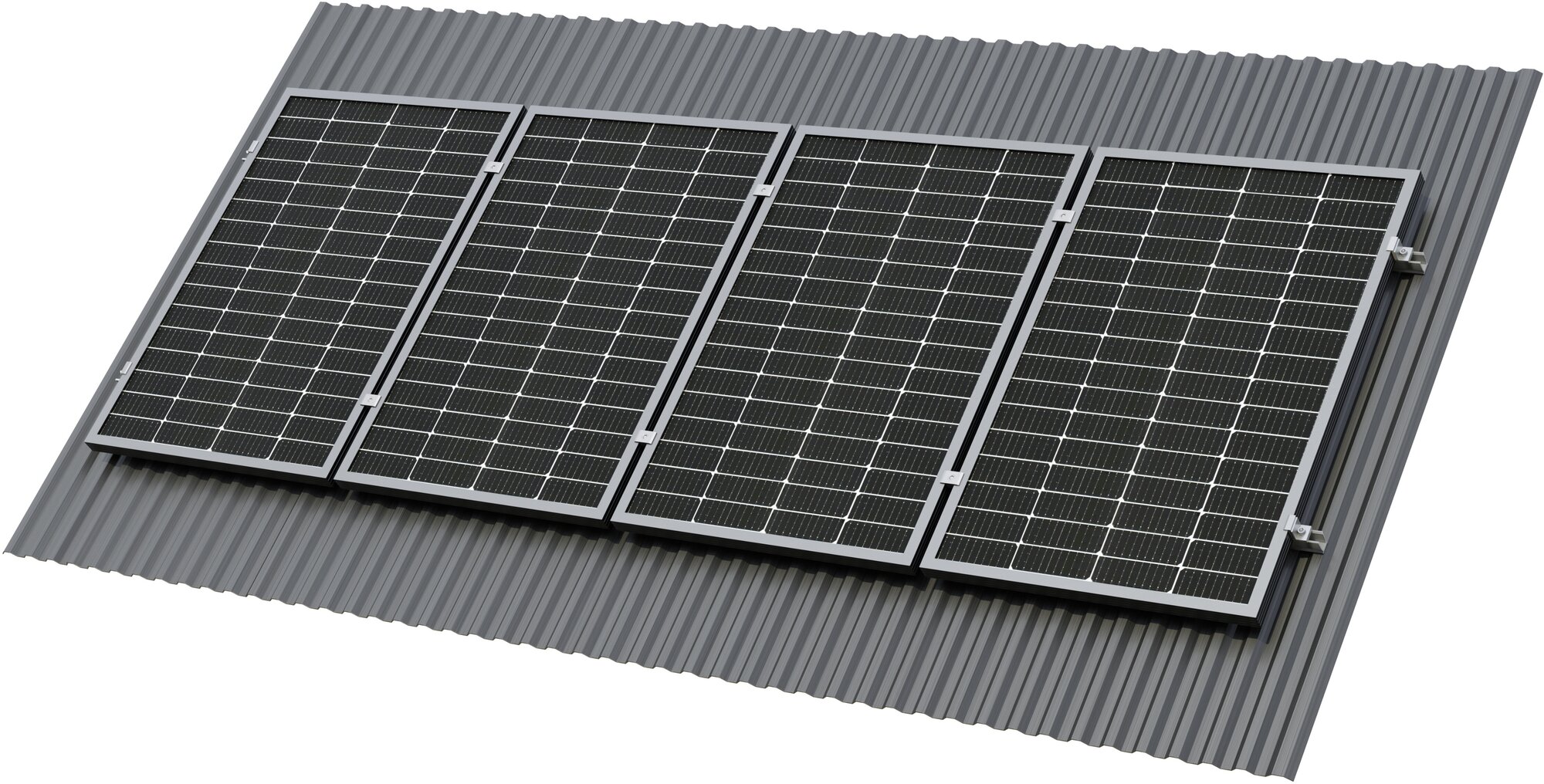 Крепёж четырёх солнечной батареи 100-380 Вт на наклонную крышу. - фотография № 2