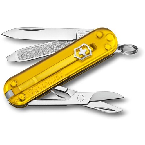 фото Нож-брелок, 58 мм, 7 функций, полупрозрачный жёлтый victorinox 0.6223. t81g gs