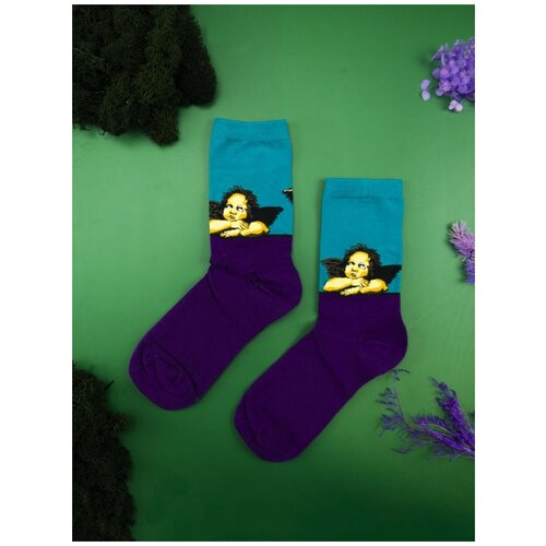 Носки 2beMan, размер 39-44, желтый, фиолетовый, голубой носки 2beman размер 39 45 желтый синий голубой