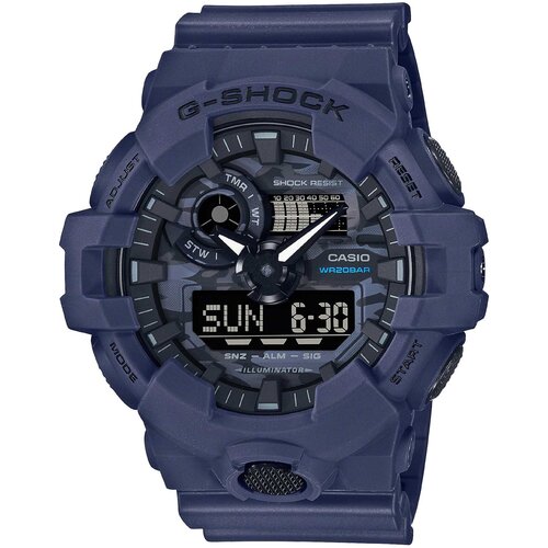 Наручные часы CASIO G-Shock GA-700CA-2A, черный, синий