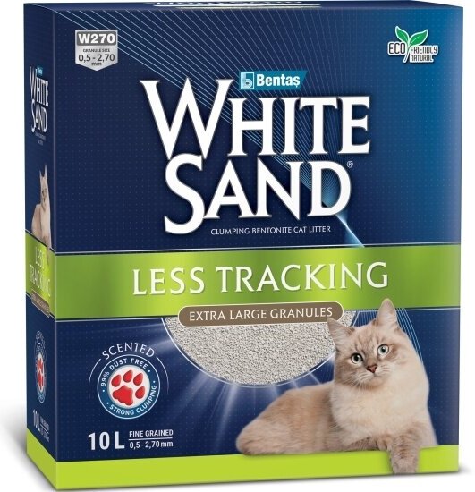 Наполнитель для кошачьих туалетов White Sand комкующийся "Не оставляющий следов" с крупными гранулами, коробка, 8,5 кг