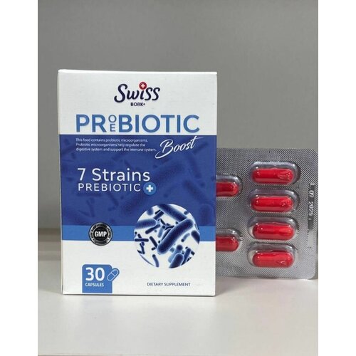 SWISS BORK Proebiotic Boost Kapsul / SWISS BORK Пробиотики + пребиотики, 30 капсул