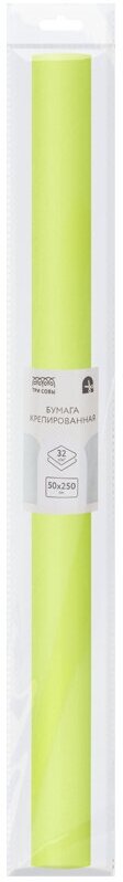 Бумага цветная крепированная Три Совы, 50x250см, 32 г/кв. м, светло-салатовая, в рулоне, 1 лист (CR_43981)