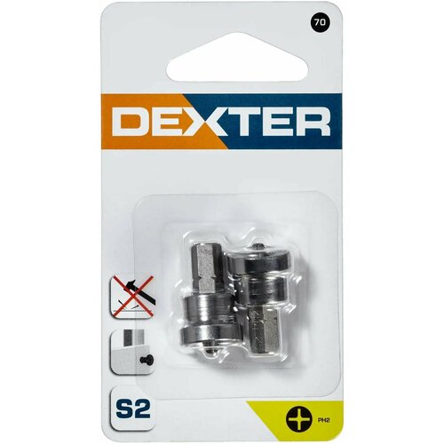 Бита для гипсокартона Dexter XM70DT-3 PH2x25 мм, 2 шт. бита redverg для гипсокартона ph2x25 металлический ограничитель 2 шт 720831