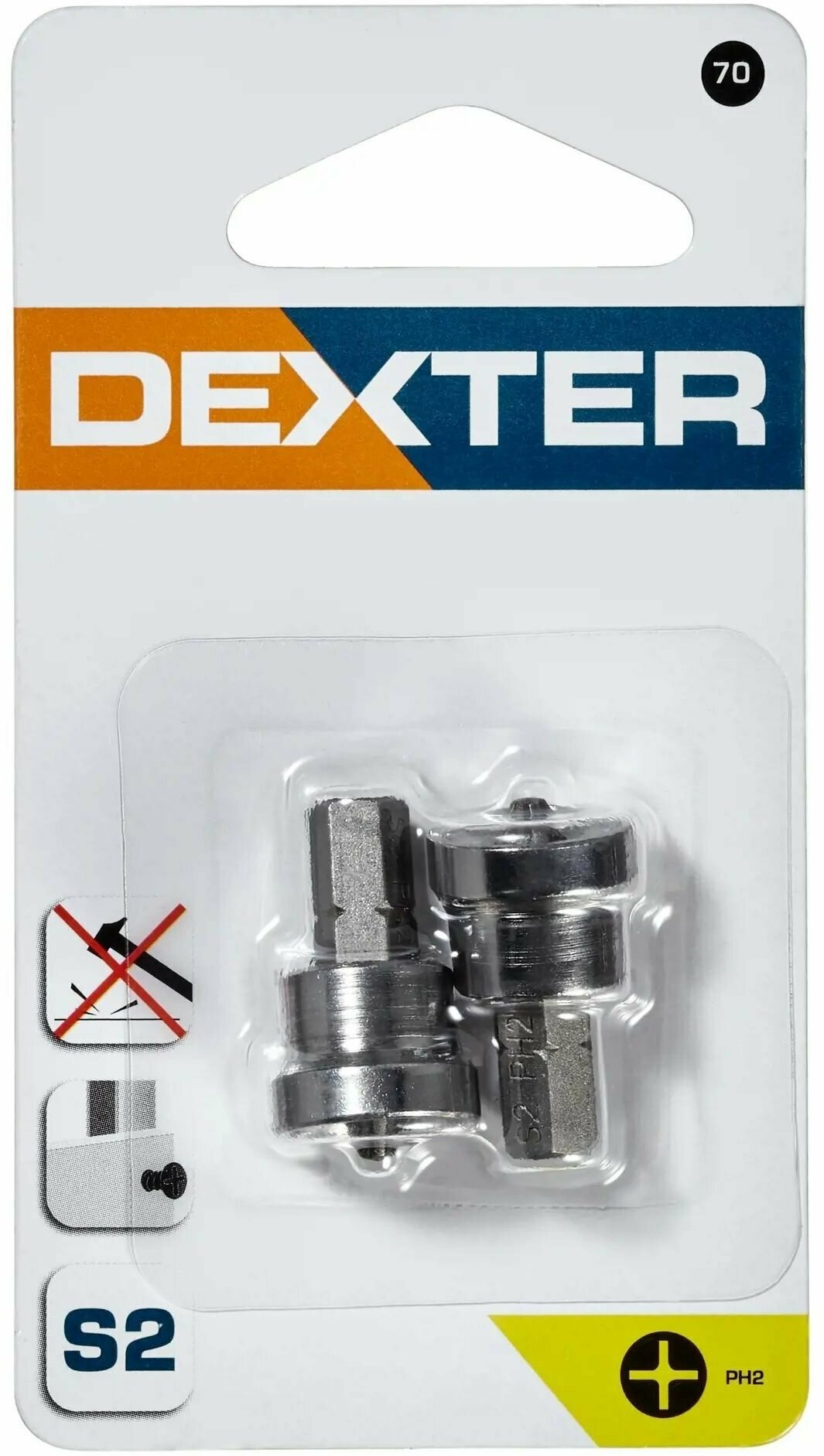 Бита для гипсокартона Dexter XM70DT-3 PH2x25 мм 2 шт.