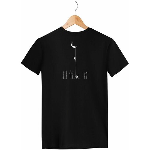 футболка zerosell стеклянный шар замок луна размер xl черный Футболка Zerosell луна, размер XL, черный