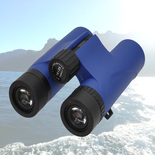 Бинокль Optima 10x25, карманный, туристический, компактный, для туризма и охоты, для наблюдений, синий В-11,5*, Ш-115* см