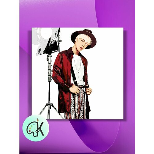 Картина по номерам на холсте BTS Ким Сокджин Эстетика, 40 х 40 см картина по номерам на холсте bts ким сокджин эстетика 40 х 40 см