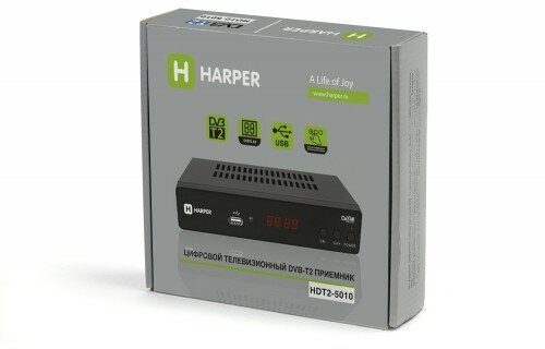 Ресивер DVB-T2 HARPER , черный - фото №17