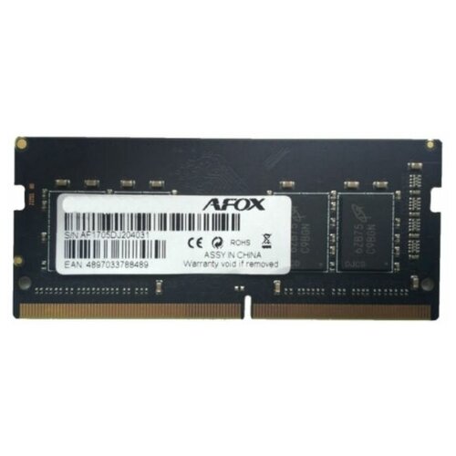Модуль памяти SO-DIMM DDR 4 DIMM 8Gb PC21300 2666Mhz AFOX CL19 AFSD48FH1P retail 166300₽