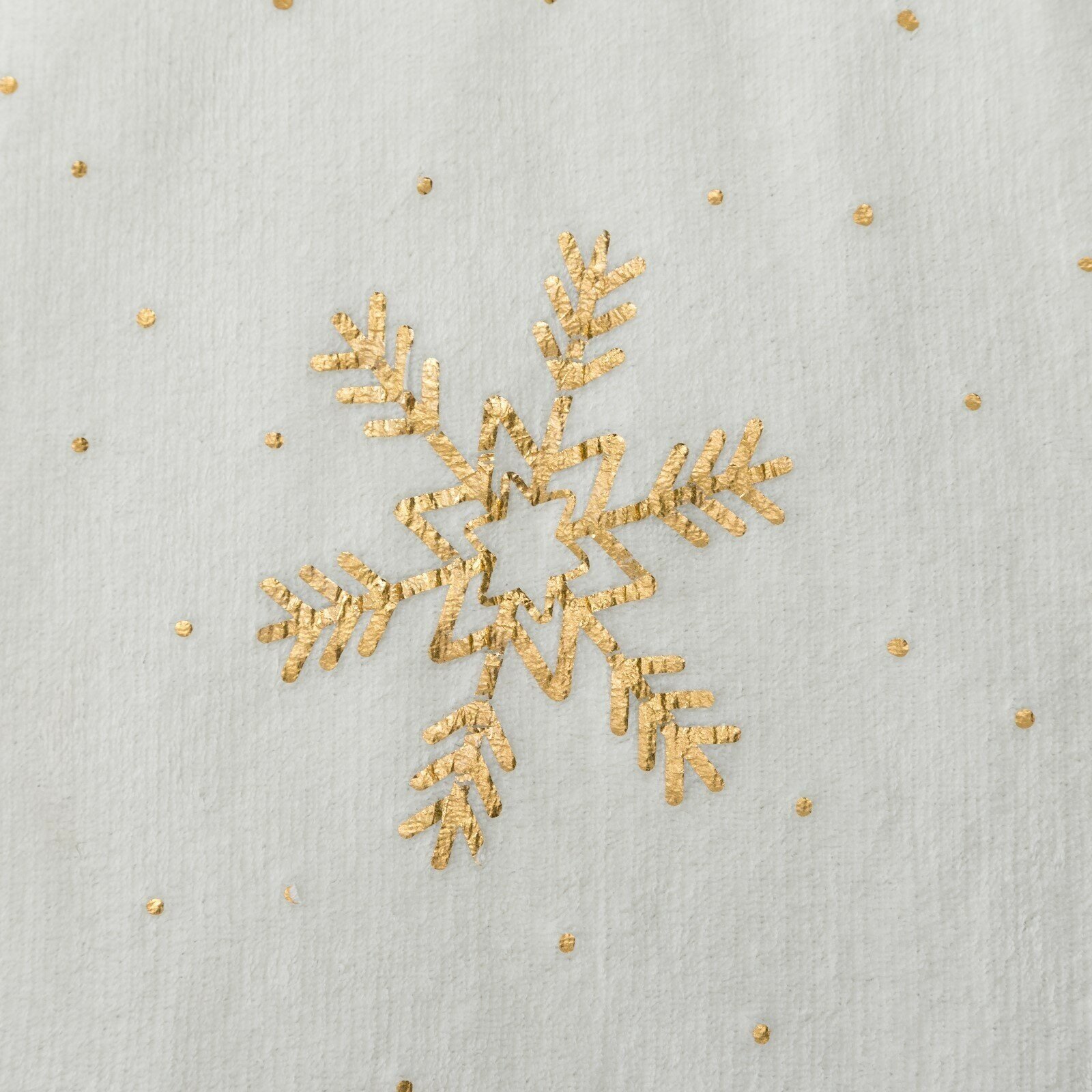 Плед «Золотые снежинки», белый, 180х200 см, корал-флис - фотография № 7
