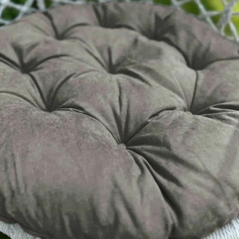 Подушка круглая Тина для подвесного кресла сиденье на качели 60D, серый - фотография № 4