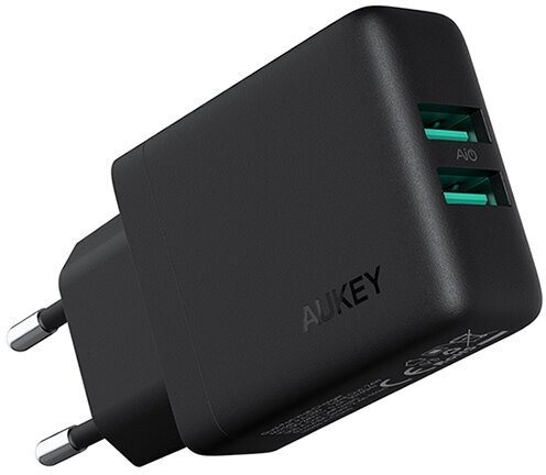 Сетевая зарядка Сетевое зарядное устройство Aukey PA-U50 24W (Black) - фото №1
